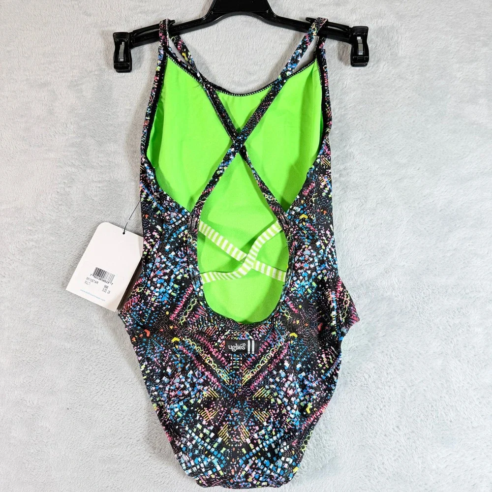 Dolfin Uglies‎ Revibe Star Light Low X-Back One Piece Swimsuit Girls Size 28 New